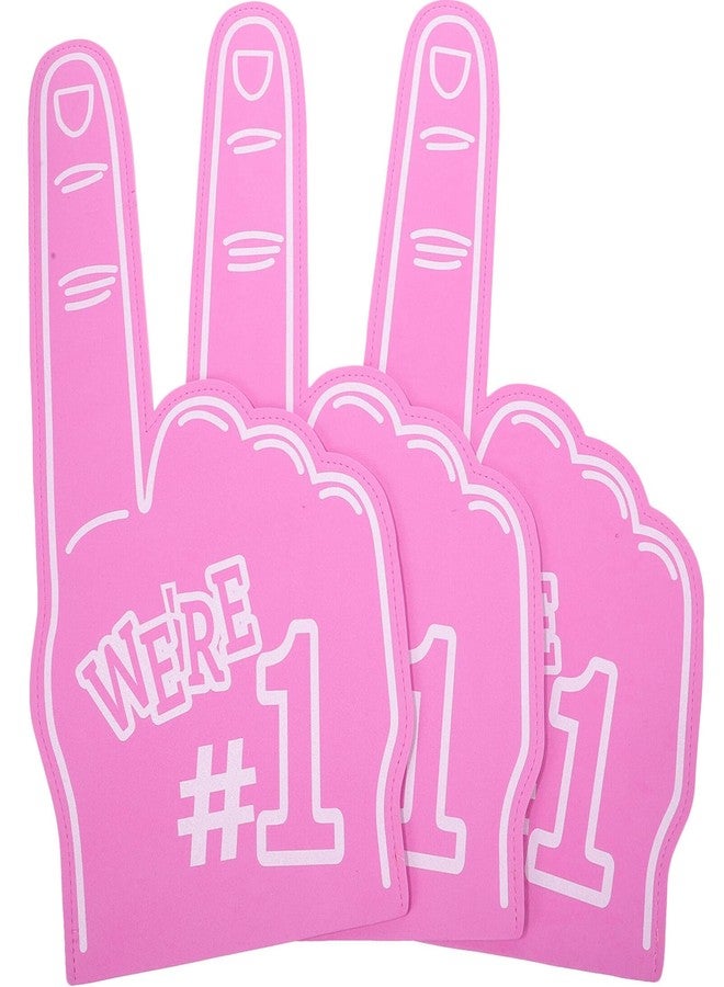 Toddmomy 3 Pack Oversized Pink Eva Foam Finger Covers for Cheering - Giant Team Spirit Props for Soccer Basketball Games and Party Supplies - Image 1